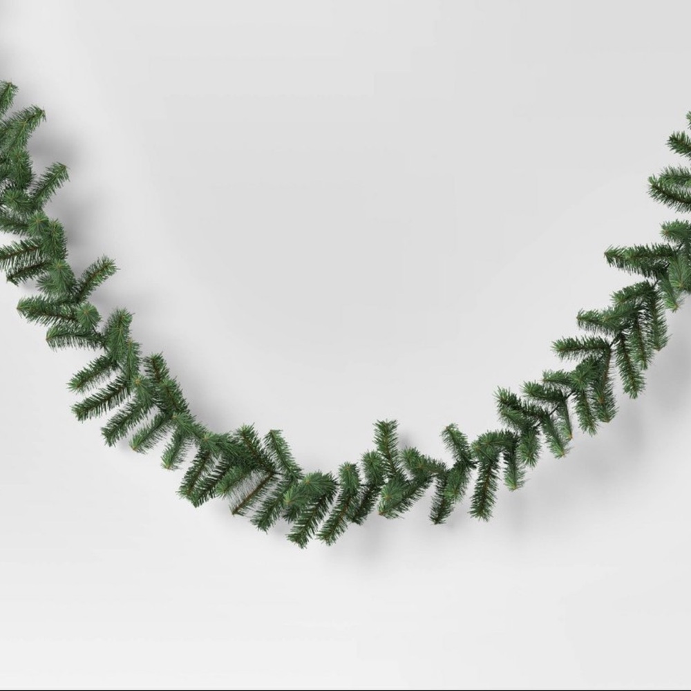Two 9 foot unlit pine garland